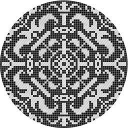 Round Patterned Gray Novelty Rug, pat3844