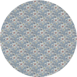 Round Patterned Blue Novelty Rug, pat3846
