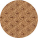 Round Machine Washable Transitional Mahogany Brown Rug, wshpat3847