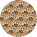 Round Patterned Saddle Brown Novelty Rug, pat3848