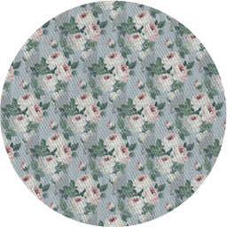 Round Machine Washable Transitional Grey Gray Rug, wshpat3849