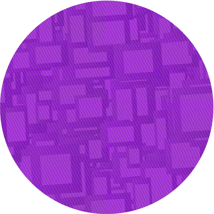 Round Machine Washable Transitional Fuchsia Magenta Purple Rug, wshpat3850