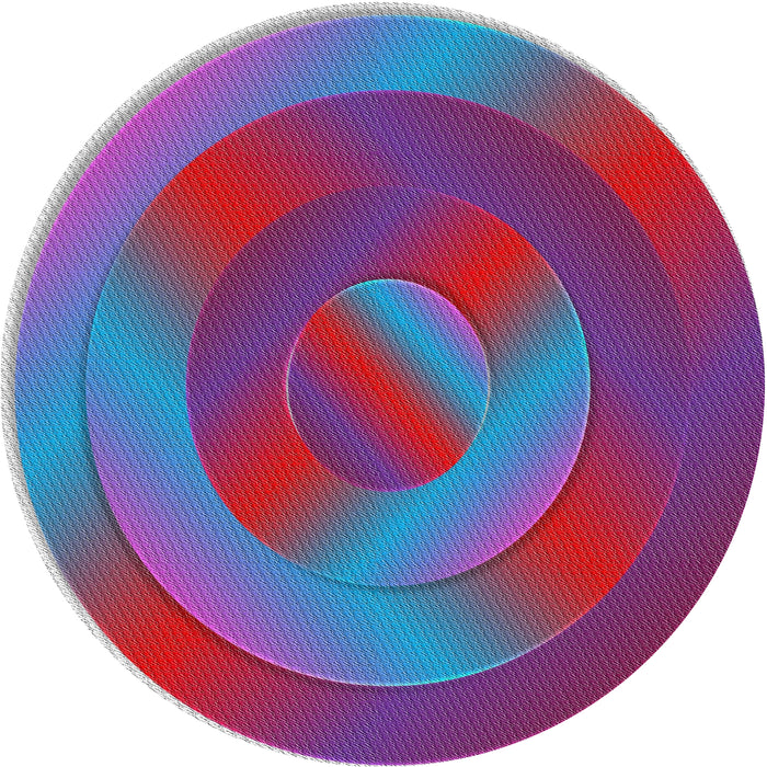 Round Patterned Violet Red Pink Novelty Rug, pat3852