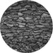 Round Machine Washable Transitional Grey Gray Rug, wshpat3857