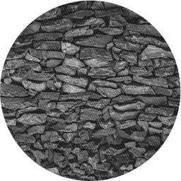Round Patterned Gray Novelty Rug, pat3857
