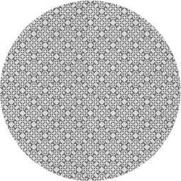 Round Patterned Platinum Gray Novelty Rug, pat385