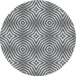 Round Patterned Gray Novelty Rug, pat3869