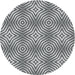 Round Patterned Gray Novelty Rug, pat3869