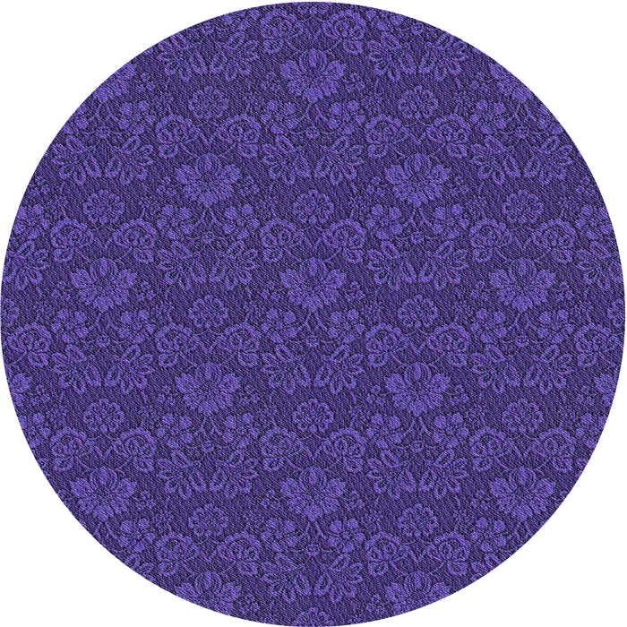 Round Patterned Blue Lotus Blue Novelty Rug, pat3873