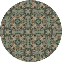 Round Machine Washable Transitional Mocha Brown Rug, wshpat3877