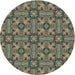 Round Machine Washable Transitional Mocha Brown Rug, wshpat3877