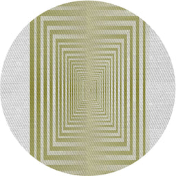 Round Patterned Khaki Green Novelty Rug, pat387