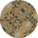 Round Patterned Metallic Gold Novelty Rug, pat3880