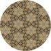 Round Machine Washable Transitional Brown Green Rug, wshpat3882