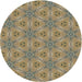 Round Machine Washable Transitional Red Brown Rug, wshpat3884