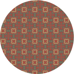 Round Machine Washable Transitional Orange Salmon Pink Rug, wshpat3886
