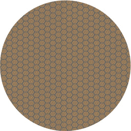 Round Patterned Light Copper Gold Novelty Rug, pat3889