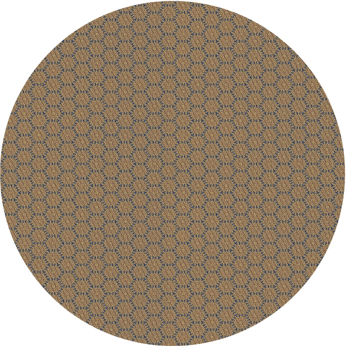 Round Patterned Light Copper Gold Novelty Rug, pat3889