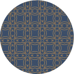 Round Patterned Gray Novelty Rug, pat3891