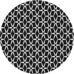 Round Patterned Dark Gray Novelty Rug, pat3895
