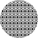 Round Patterned Platinum Gray Novelty Rug, pat3897