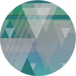 Round Machine Washable Transitional Tiffany Blue Rug, wshpat3900