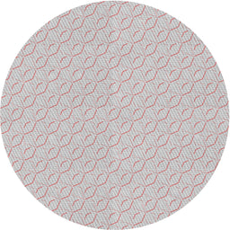 Round Patterned Platinum Gray Novelty Rug, pat3902
