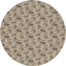 Round Machine Washable Transitional Brown Rug, wshpat3904