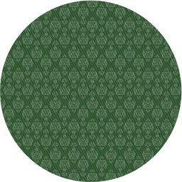 Round Machine Washable Transitional Deep Emerald Green Rug, wshpat3905
