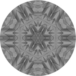 Round Patterned Dark Gray Novelty Rug, pat3906