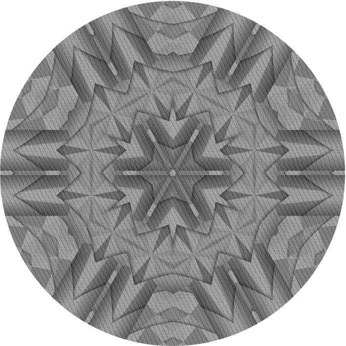 Round Patterned Dark Gray Novelty Rug, pat3906