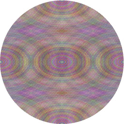Round Machine Washable Transitional Purple Rug, wshpat3915