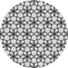 Round Patterned Off-White Novelty Rug, pat3918