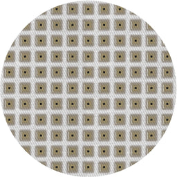 Round Machine Washable Transitional Army Brown Rug, wshpat391