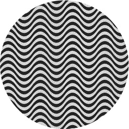 Round Patterned Light Gray Novelty Rug, pat3921