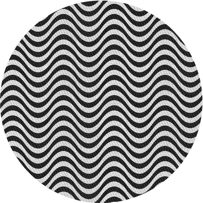 Round Machine Washable Transitional Light Gray Rug, wshpat3921