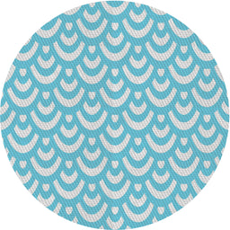 Round Patterned Blue Green Novelty Rug, pat3926