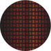 Round Patterned Reddish Brown Novelty Rug, pat3928