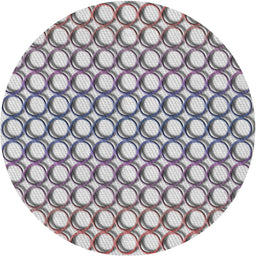 Round Machine Washable Transitional Gainsboro Gray Rug, wshpat392