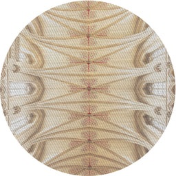 Round Machine Washable Transitional Dark Almond Brown Rug, wshpat3931