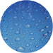 Round Patterned Blue Novelty Rug, pat3933