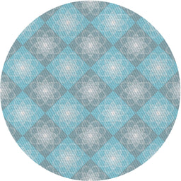 Round Machine Washable Transitional Blue Rug, wshpat3935