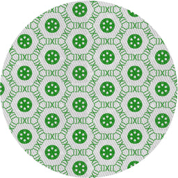 Round Patterned Green Novelty Rug, pat3939