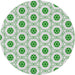 Round Machine Washable Transitional Green Rug, wshpat3939