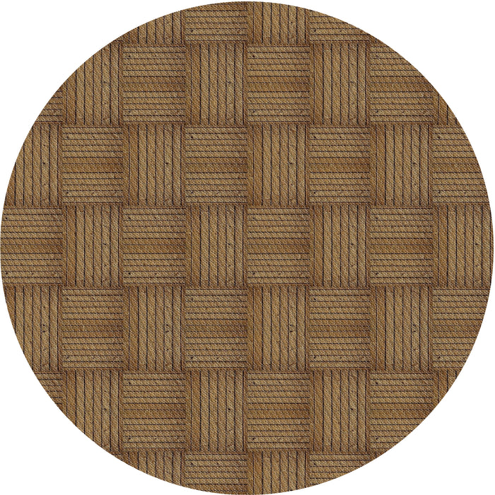Round Patterned Bronze Brown Novelty Rug, pat3943