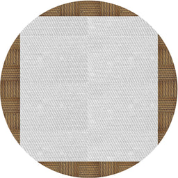 Round Machine Washable Transitional Brown Rug, wshpat3944