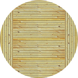 Round Machine Washable Transitional Mustard Yellow Rug, wshpat3945