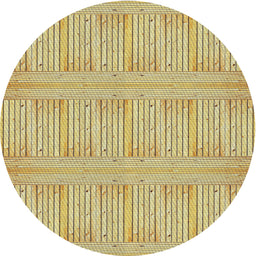Round Machine Washable Transitional Mustard Yellow Rug, wshpat3947