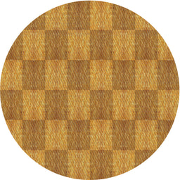 Round Patterned Orange Novelty Rug, pat3948