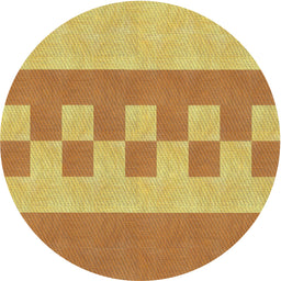 Round Machine Washable Transitional Sedona Brown Rug, wshpat3950